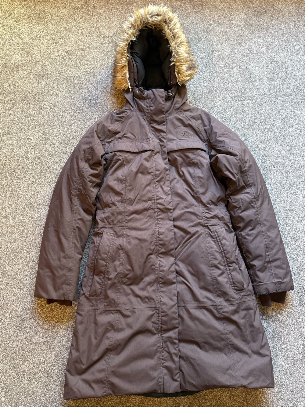 The North Face Women's Dark Brown Insulated Parka with Faux Fur Hood